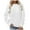 White, variant on Womens Casual Tops Women's Solid Color Sweatshirt Women's Casual Crewneck Print Sweatshirt Fashionable Pullover Hoodie Top For Daily Wear