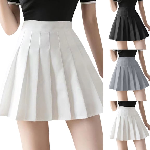Wutalume Women's Athletic Pleated Tennis Skirt - Stretchy Golf Skirt with Built-in Shorts for Yoga Running and Casual Sports,Black L