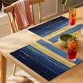 thumbnail image 4 of Abstract Blue Golden Placemats Set of 8 Modernism Oil Painting Art Place Mats Indoor Wipeable Table Mats Washable Cloth Dining Table Placemats for Kitchen Holiday Party Home Decor 13x19 Inch, 4 of 9