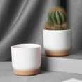 thumbnail image 3 of Farfi Flowerpot Small Lightweight Fashion Succulent Green Plant Pot Double-layer Flowerpot for Home (White,L), 3 of 13