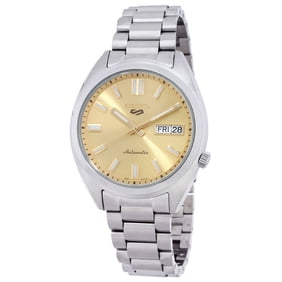 Seiko 5 Sports SNXS Stainless Steel Gold Dial Automatic SRPL59K1 100M Men's Watch