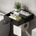 thumbnail image 2 of Porta Rollos Papel De Baño Con Cajón Para Toallitas Adhesivo Color Negro, 2 of 6