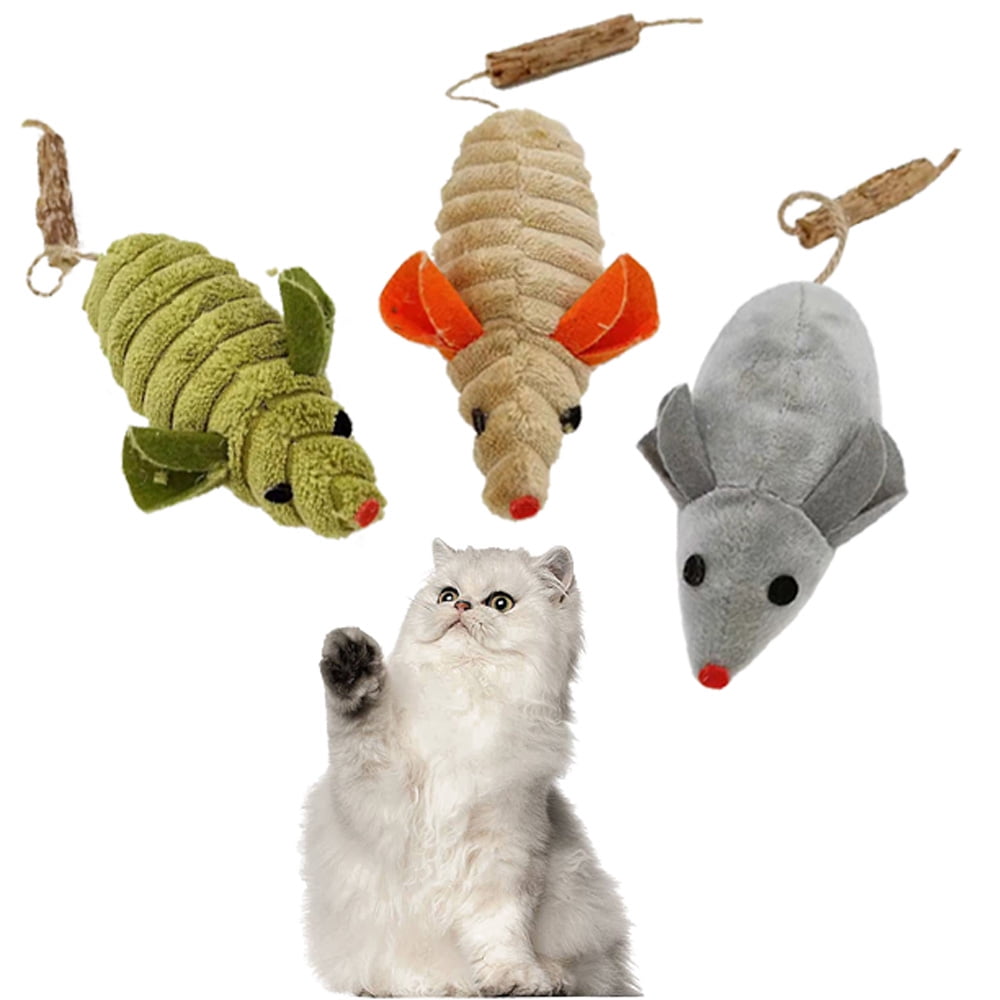 Catnip Cat Toy Plush Chew Mouse Pet Toy Interactive Teeth Clean for