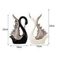thumbnail image 3 of CarpNettore Swan Horse Figurines Ceramic Sculpture Desktop Ornament for Shelf Anniversary Fireplace and Landscape Bedroom Collection, 3 of 8