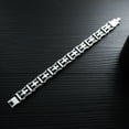 thumbnail image 6 of Men's 316 stainless steel bracelet with black silicone inlaid cross pattern - retro hip-hop style durable metal design, suitable for casual outfits,Silver, 6 of 11