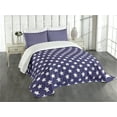 thumbnail image 3 of Ambesonne American Quilted Bedspread Set 3 Pcs, Flag with Stars, King Size, Purple White, 3 of 5