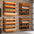 Two Tier Timber Rack 4 Pack Lumber Storage Rack, 6 Tier Heavy Duty Wood Storage Shelves ...