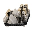 thumbnail image 3 of Portable Vanity Makeup Organizer, Unbreakable Plastic Organizer with Striped Design and Anti Slip Bottom, Multiple Compartments for Lipsticks, Jewelry, Small Essentials, 3 of 8