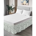 thumbnail image 4 of Sage Green Leaf Wrap Around Bed Skirts for King Bed 18" Drop,Bed Skirt with Adjustable Elastic Belt Dust Ruffle Bed Valance for Bedroom Hotel Country Eucalyptus Nature Plant Branch Bed Frame Cover, 4 of 7