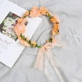thumbnail image 6 of Headband Hair Wreath Flower Wreath Headband Garland Ribbon Children Knitting Women Girl Floral Crown Bridal Headpiece for Party Photo Props orange, 6 of 7