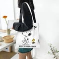 thumbnail image 5 of Bolsos de mano de Snoopy y Charlie Brown para mujer, bolso de hombro plegable con estampado de cómics de Peanuts para estudiantes, bolso de compras, 5 of 5