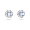 thumbnail image 4 of Pendientes cuadrados, cristales brillantes y metal rodiado, azul, 1 par, 4 of 5