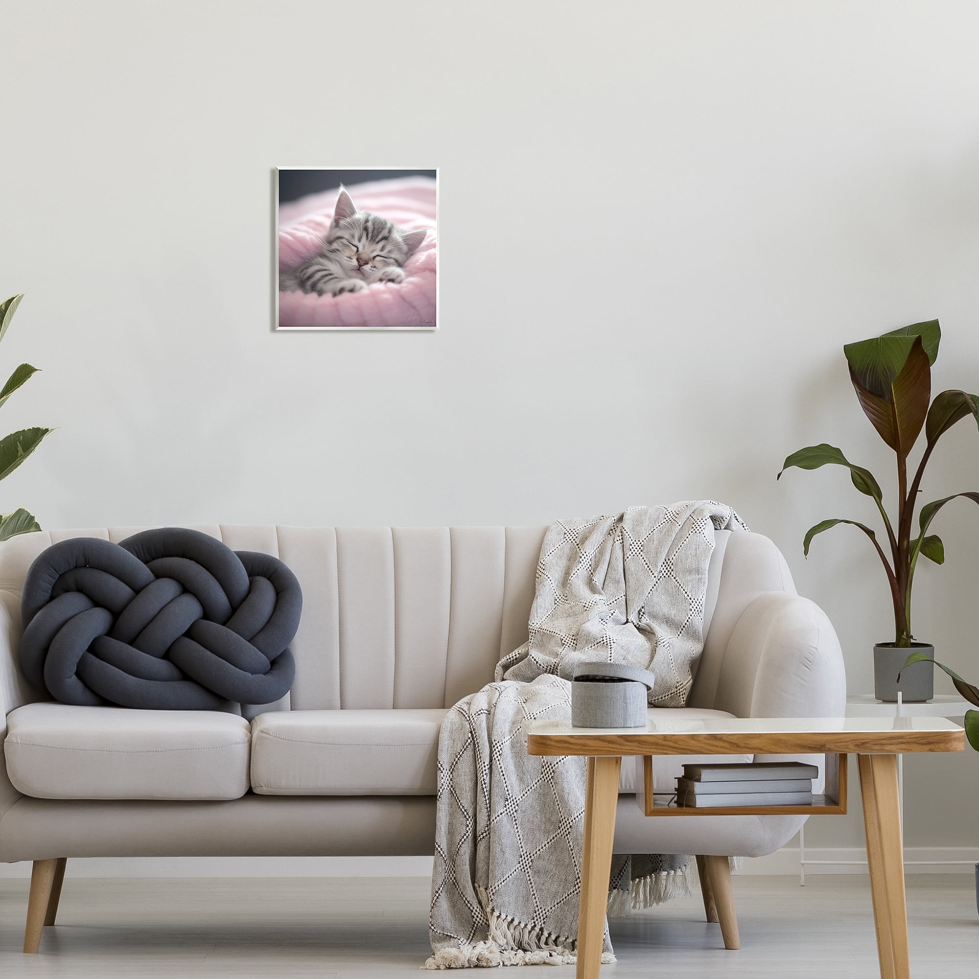 Stupell Industries Soft Kitten Tucked In Animals & Insects Painting Unframed Art Print Wall Art, 12 x 12