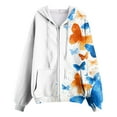 thumbnail image 5 of GEWSEY Women Butterfly Graphic Hoodies Y2K Full Zip Up Long Sleeve Fall Sweatshirts Drawstring Jackets (White, 3XL), 5 of 7