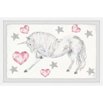 Marmont Hill Curly Unicorn Framed Wall Art, 30.00" x 1.50"