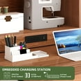 thumbnail image 6 of Uforic Foldable Sewing Machine Table and Desk with Craft Storage and USB Power Outlets in Brown, 6 of 9
