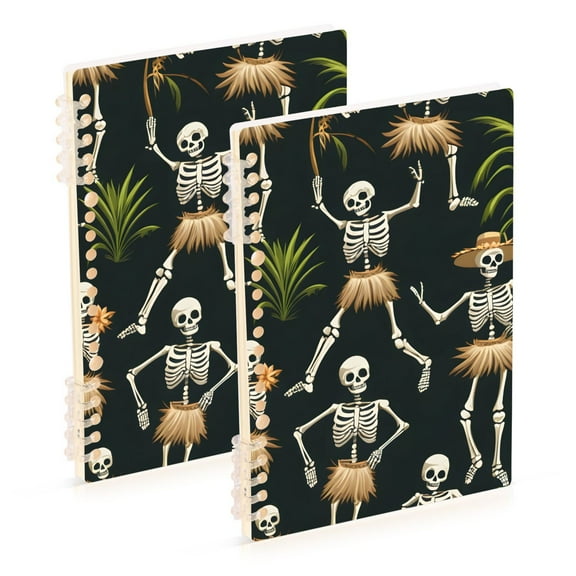 joogoo Spiral Journal Notebook Skeleton Dancing College Ruled Notebooks 8.3" x 5.7" 2 PCs