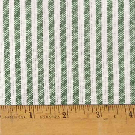 JCS Perfect Green White Stripe Homespun Cotton Fabric Sold by the Yard