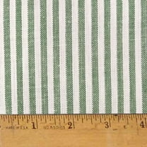 JCS Perfect Green White Stripe Homespun Cotton Fabric Sold by the Yard