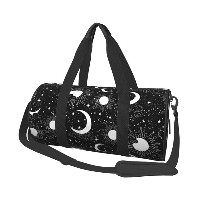 Balery Crescent and Stars Bolsa de Gimnasio para Mujeres y Hombres, Bolsa de Viaje Impermeable, Bolsa de Fin de Semana con Compartimento para Zapatos y Bolsillo Húmedo