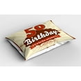 thumbnail image 2 of Ambesonne 50th Birthday Pillow Sham 2 Pack, Retro Stripe Dot, 30"x20", Scarlet Brown Eggshell, 2 of 3