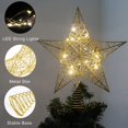 thumbnail image 3 of CPDD Golden Christmas Tree Topper, 10 Inches Glittered Treetop Star Lighted Tree Star Topper for Christmas Tree Decorations Home Holiday Xmas Party Indoor Decor - -, 3 of 7
