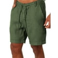 thumbnail image 1 of Dellytop Men's Linen Solid Color Shorts Casual Straight Pants, 1 of 5