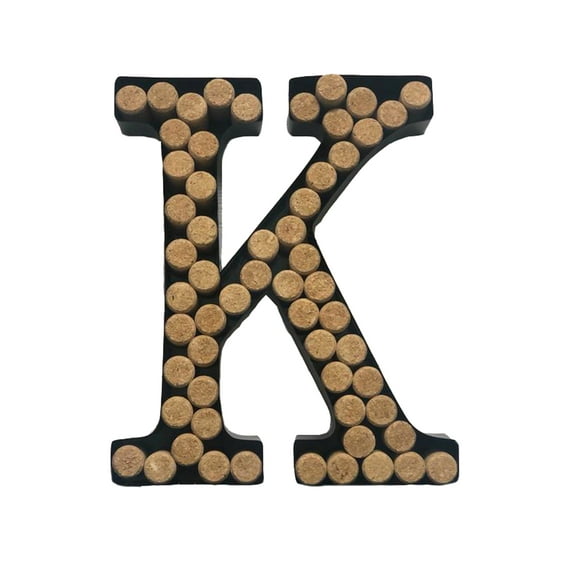 Decomil Wine Cork Holder (A-Z) (Letter K) | Decorative Wine Letters Cork Holder (K) | Wall Art Cork Holder Decor (K)