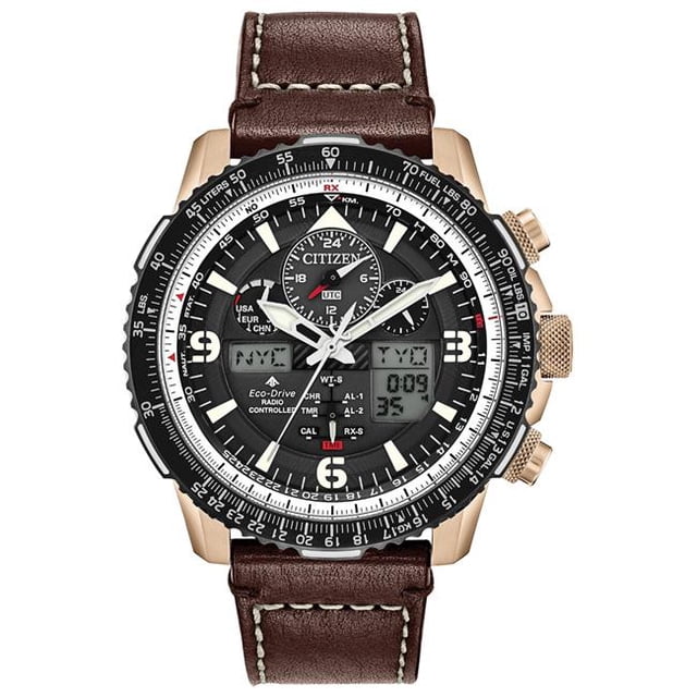 Citizen JY8076-07E Eco-Drive Promaster Skyhawk A-T Leather Mens Watch