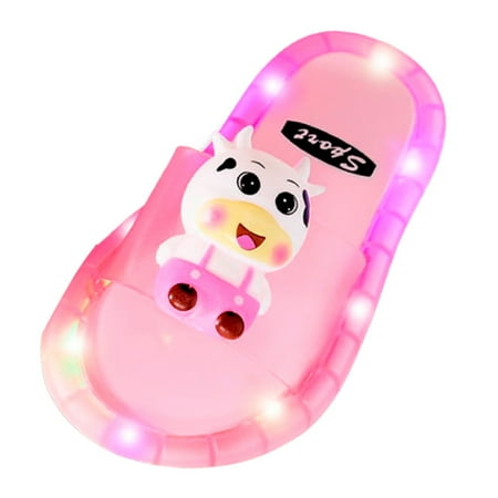 

8QIDA Athletic Shoes Girls Size 13 Children s Slippers Summer Cartoon Luminous Shoes Unisex Children s Outer Wear Non Baby Shoes Indoor Sandals and Slippers 9-9.5 Years