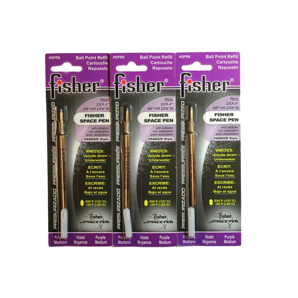 Fisher Space Pen 3 Pack Fisher Space Pen Purple Ink Refills SPR6 Medium