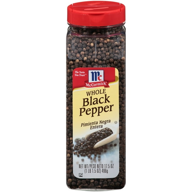McCormick Whole Black Pepper, 17.5 oz