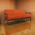 thumbnail image 4 of Rica 73 Inch Sofa- Soft Orange Velvet- Walnut Brown Solid Rubberwood, 4 of 8