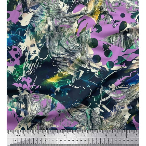 Soimoi Poly Georgette Fabric Animals & Texture Decor Fabric Printed Yard 52 Inch Wide
