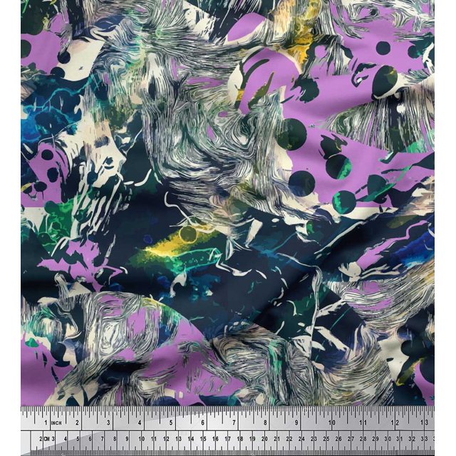 Soimoi Tissu Poly Georgette Animaux & Texture Décor Tissu Imprimé au Mètre 52 Pouces de Large