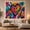 Smiley Heart, variant on Lion Portrait in Colorful Graffiti Splashes, Dramatic Abstract for Art Collectors, Wildlife Decor, Housewarming Gift, Tapestry Wall Hanging for Bedroom and Living Room