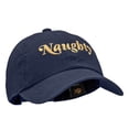 thumbnail image 5 of Naughty Embroidered Unstructured Pigment Dyed Cotton Cap - Navy OSFM, 5 of 5