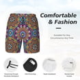 thumbnail image 3 of Naloa Mandala Print Men Swim Trunks with Compression Liner ,Board Shorts,Men's Swim Shorts with Drawstring and Elastic Waistband-Medium, 3 of 6