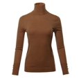 thumbnail image 1 of FashionOutfit Women's Solid Long Sleeve Gold Button Detail Turtle Neck Viscose Sweater Top, 1 of 1