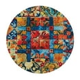 thumbnail image 2 of Nawypu  Mosaic Pattern Fitted Round Table Cover with Elastic Protector Table Kitchen Dinner Waterproof Oil-Proof Tablecloth, 2 of 7