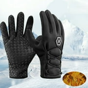 RockBros Winter Gloves Full Finger Fleece Thermal Warm Reflective Touch Screen Bike Gloves