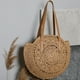 thumbnail image 3 of Bolsa Moda mujer verano tejido hueco redondo bolso de hombro bolsos grandes (caqui) Tmvgtek Para estrenar, 3 of 9