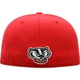thumbnail image 4 of Men's Top of the World Red Wisconsin Badgers Team Color Fitted Hat, 4 of 4