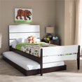 thumbnail image 2 of Baxton Studio Nereida Twin Slat Platform Bed with Trundle in White, 2 of 11