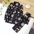 thumbnail image 1 of Pijama de viscosa de manga larga para mujer, traje de dormir largo de talla grande 3XL, ropa de dormir para el hogar, primavera y verano, 100%, 1 of 3