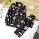 thumbnail image 4 of Pijama de viscosa de manga larga para mujer, traje de dormir largo de talla grande 3XL, ropa de dormir para el hogar, primavera y verano, 100%, 4 of 4