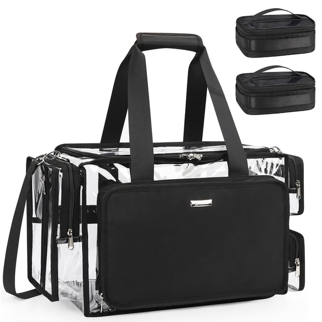 Kit profesional de bolsas cosméticas Relavel Clear con 2 bolsas
