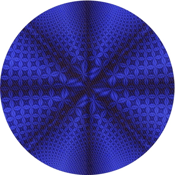 Ahgly Company Indoor Round Patterned Earth Blue Area Rugs, 5' Round