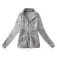 thumbnail image 1 of Womens Full Zip Up Sherpa Lapel Fuzzy Fleece Jacket Oversized Fluffy Coat, 1 of 4