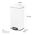 thumbnail image 3 of Bote de basura para cocina baño oficina Acero Inoxidable blanco 30 L con tapa y pedal EKO Madison, 3 of 5